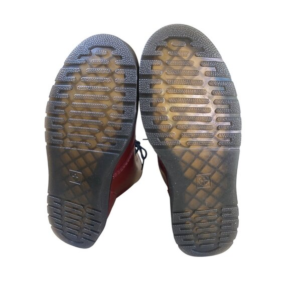 NEW Dr. Martens W's 10 Zavala Red Cherry Leather Lace-up Flat Combat Doc Marten - Picture 8 of 10